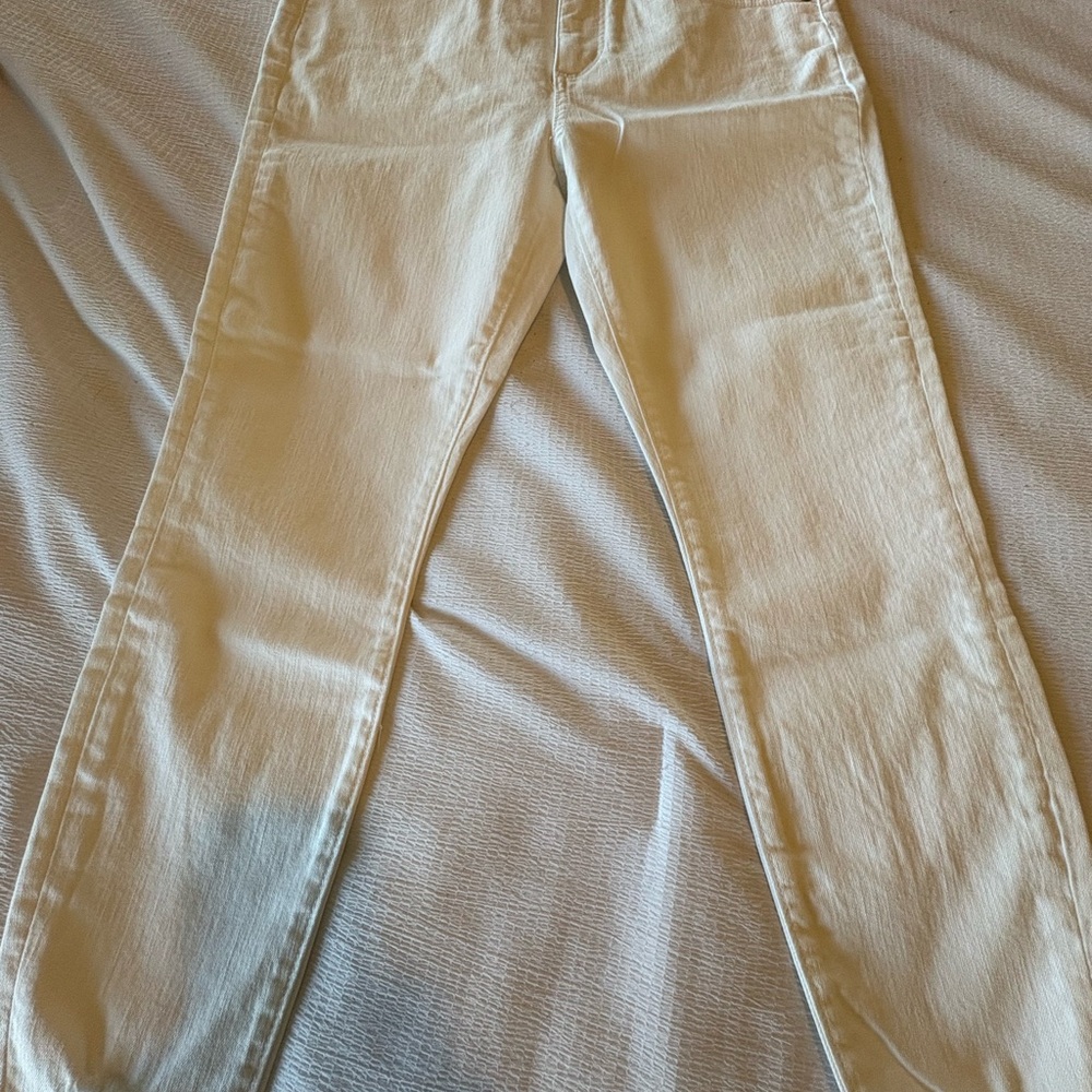 White Skinny crop slim pockets